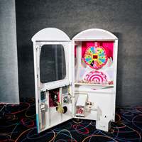 Distributeur de bonbons Candy House, machine à grue à monnayeur robuste et de haute qualité, en métal et verre trempé, avec lumières clignotantes, reconditionné