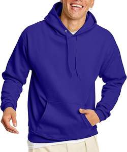 Prix de gros Tissu jersey 100% polyester à manches longues à capuche uni à séchage rapide doublé Sweat à capuche d'hiver pour homme Logo personnalisé GE-101 - Product Image 2