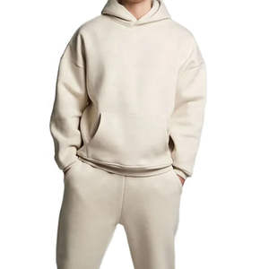 100% coton hommes hiver survêtement ensemble haute qualité tenue décontracté Jogging costume avec sweats à capuche et sweats motif solide - Product Image 2