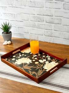 Plateau de service en bois imprimé Meena pour la cuisine et la salle à manger Plateau de service et hôtel Plateau imprimé Meena écologique de très bonne qualité - Product Image 3