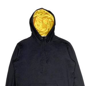 Sweat à capuche doublé en satin de coton de haute qualité pour hommes avec logo personnalisé manteau d'hiver décontracté en soie à l'intérieur d'un imprimé en relief de grande taille 6XL - Product Image 5