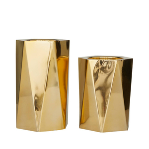 Juego de 2 candelabros cónicos de metal chapado en oro personalizados OEM para el hogar, compra directa desde la India - Product Image 5