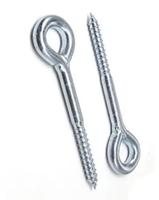 Vis autotaraudeuse en acier zingué avec œil de mouton, crochet pour éclairage circulaire avec anneau de suspension, vis à tête plate, crochet à vis