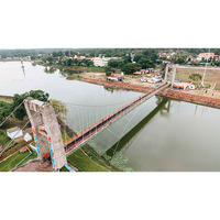 Pont suspendu en acier lourd de 120 m de portée, structure en câbles, Ramghat Amarkantak IIT DELHI, conception certifiée, grade Q345/Q235