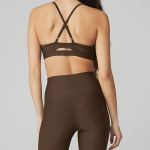 Logotipo personalizado suave de manga larga Crop Top Shorts Yoga Active Wear Sets Mujeres Seamless Gym Fitness Sets - Product Image 5