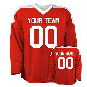 Maillot de hockey sur glace avec logo personnalisé en gros avec la dernière impression de broderie de conception 100% maillot de hockey sur glace en polyester - Product Image 3