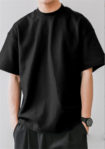 Prix usine OEM 100% coton T-shirts surdimensionnés pour hommes avec logo personnalisé imprimé tissu éponge à motif solide fabriqué au Pakistan - Product Image 5