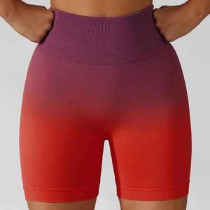 2025 Custom Logo <b>Women</b> Knee Gym Breathable <b>Yoga</b> Tie Dye Push up High Waist Seamless Gradient Scrunch Butt Nylon Spandex <b>Shorts</b> - Product Image 5