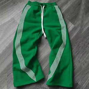 Pantalones de chándal para hombre con cordón de línea y logotipo bordado personalizado, pantalones de chándal de pierna recta ancha holgados de peso pesado, pantalones de chándal Acampanados para hombre - Product Image 6