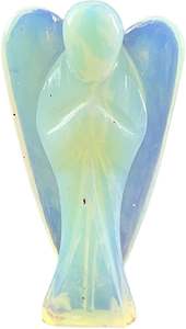 Vente en gros de Figurines d'anges en cristal opalite sculptées à la main de 2 pouces Anges en pierre semi-précieuse pour l'artisanat Reiki AGATE - Product Image 2