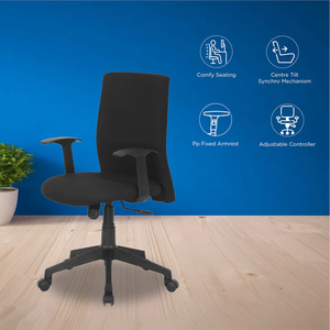 Optima Silla moderna con respaldo alto en negro Cómodo diseño de metal - Product Image 3