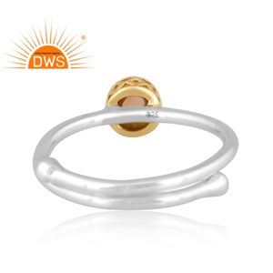 แหวนพลอยซิทรีนธรรมชาติทำด้วยมือเงินแท้จากผู้ผลิตเครื่องประดับแบบวางซ้อนกันได้ - Product Image 4