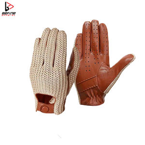 Fabricant de gants de conduite d'hiver en cuir de mouton classiques à écran tactile pour hommes - Product Image 4
