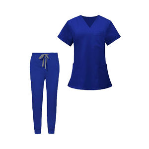 2025 personnalisé vente chaude femmes gommage médical uniforme respirant col en v à manches courtes infirmière hôpital vêtements lavable été - Product Image 2