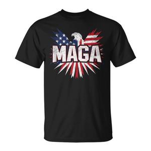 T-Shirt Unisex con Bandiera Americana e Aquila Patriottica, Girocollo, Manica Corta, Abbigliamento Promozionale Premium - Product Image 4