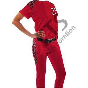 Uniformes de Softbol Rojos Unisex para Adultos, Impresión por Transferencia de Calor, Transpirables, de Secado Rápido, 100% Poliéster, Nombre y Logotipo del Equipo Personalizados - Product Image 5