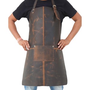 2026 Unisex High Quality Sleeveless Leather <b>Apron</b> Custom Logo Reusable <b>Kitchen</b> Accessory PVC Fabric Food Commercial Use - Product Image 1