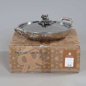 Ollas calientes para comida pulida con espejo de acero inoxidable hechas de madreperla con tapa martillada, olla para comida de boda superventas - Product Image 6