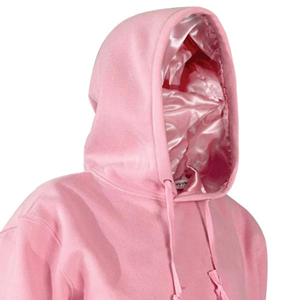 Sweat à capuche unisexe en satin doublé de soie et polaire avec cordon de serrage, insigne pailleté à capuche avec logo brodé personnalisé de taille XS pour hommes - Product Image 6