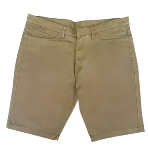 Shorts de verão para uso ao ar livre, cor sólida, estilo casual, com zíper, material de algodão e elastano, shorts masculinos com bolsos para streetwear