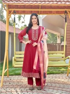 Las mujeres de alta calidad usan Salwar kameez con Dupatta y Palazzo a juego para un aspecto elegante y descendente a los mejores precios - Product Image 3