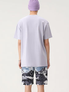 เสื้อยืดคอวีเปิดไหล่สำหรับผู้ชายผ้าฝ้าย100% ออกแบบโลโก้ได้ตามต้องการ - Product Image 4