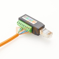 Connecteur à bornes à vis RJ45, prise mâle sans soudure RJ45 vers adaptateur de bornier à 8 broches pour Ethernet Cat5/6/7 AV CCTV