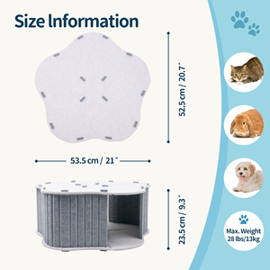 Maison pour chat pliable en feutre modulaire, plateforme super grande, empilable pour deux chats, personnalisable, écologique, boîte d'abri pour animaux de compagnie - Product Image 4