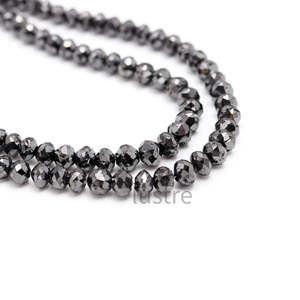 Perles de diamant noir AAA+ 6 mm, 100% naturelles, qualité excellente, diamants facettés rares, bijoux en diamants en vrac - Product Image 4