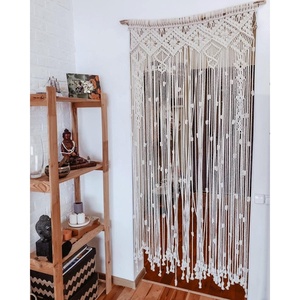 ม่านผนังมาคราเม่สไตล์โบฮีเมียนทำมือ ลายสวยงามแบบนามธรรม ตกแต่งด้วยหวาย เหมาะสำหรับห้องนั่งเล่น ตกแต่งงานแต่งงาน - Product Image 1
