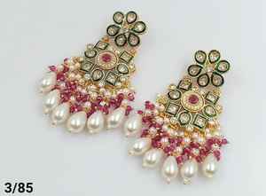 Latest Designer Indian Wholesale Jewelry of Jhumka Kundan Earrings New Collections for Women's Stylish Earrings Collection 2024 - Product Image 4