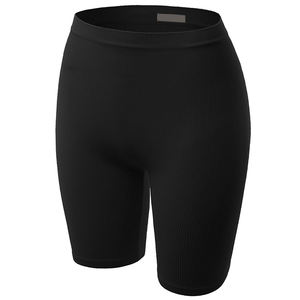 Pantalones cortos de yoga negros sin costuras personalizados para gimnasio, deporte, entrenamiento, cintura alta, ropa deportiva elástica para mujeres - Product Image 2