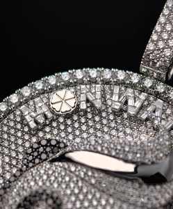 Colgante de Plata 925 Estilo Hip-Hop Personalizado con Moissanita VVS, Plata S925, Pasa el Test de Diamantes, Amuleto de Panda Único - Product Image 5