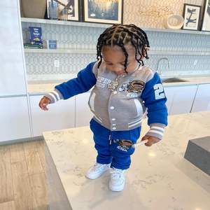 Nueva llegada personalizable Letterman chico chaqueta Premium clásico botón niños Vintage béisbol personalizado Varsity chaqueta parches personalizados - Product Image 2