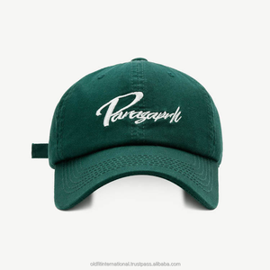 Gorra de béisbol con bordado liso sin estructura de 6 paneles personalizada al por mayor, sombrero de papá verde de Old-Fit International - Product Image 2