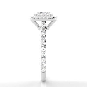 Bague en diamant de culture, or blanc 18 carats, EF VS, 0,02 carat, bande ethnique empilable, 20 pierres, 0,4 carat au total, bijoux pour femmes, fabrication - Product Image 3