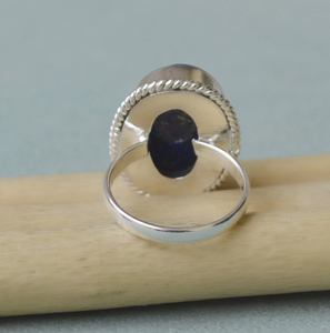 Anillo minimalista de Plata de Ley 925 con piedra natal, lapislázuli Natural azul, joyería de piedras preciosas Unisex para aniversario - Product Image 5