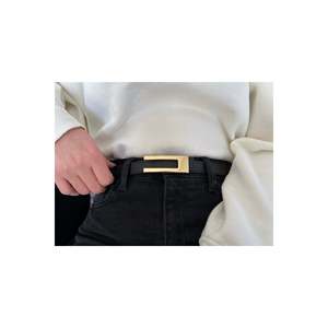Lot de 2 Offre Spéciale : Ceinture Femme Designer à Boucle Noir-Cuivré, Ceinture pour Veste, Ceinture pour Chemise, Ceinture pour Robe - Noir & Cuivré - Or - Product Image 6