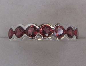 925 Sterling Silver Shah Gems Women's <b>Adjustable</b> Natural Garnet <b>Ring</b> Rose Gold Plated Oval Cut Inlay Fashionable Gift Option - Product Image 1