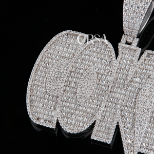 Colgante de coque con nombre personalizado a la moda, joyería moderna de estilo Hip Hop en plata 925, Diamante de moissanita para hombres, colgantes de Hip Hop de lujo - Product Image 2