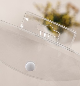 Bolsa transparente de PVC, bolsa de gran capacidad con botón a presión, bolsa de almacenamiento de cosméticos - Product Image 2