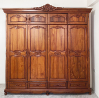 Armoire en teck sculpté antique, luxueuse, romantique, européenne, faite à la main, durable, confortable, élégante, 8 meubles pour la maison