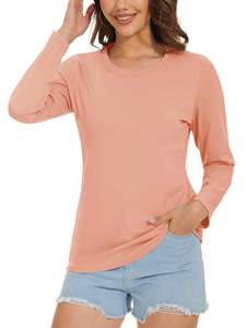 Vente en gros de t-shirts pour femmes de haute qualité pour femmes t-shirts en coton t-shirt d'été à manches longues - Product Image 2