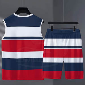 Ropa de calle, último diseño, conjunto de camisetas de verano para hombres, conjunto de camisetas de verano para hombres de tamaño adulto de Color sólido - Product Image 2