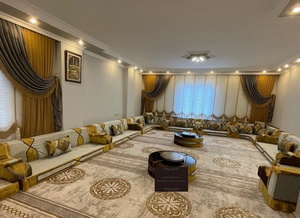 Arabic Majlis <b>Moroccan</b> Majlis Design | Sitting Height 40cm | <b>Sofa</b> + Wool Carpet + Curtain + Table Set FULL - Product Image 2