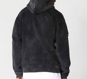 Pull à capuche lourd et surdimensionné 100% coton avec motif brodé pour hommes pour l'hiver vente en gros - Product Image 2
