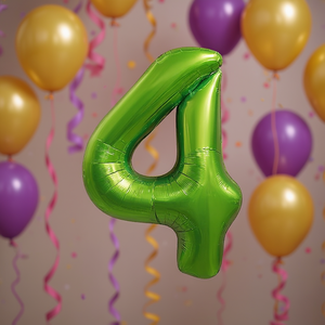 Party Love Balloon Numero <b>Verde</b> N4 100 Cm 12 Pcs <b>Bag</b> - Product Image 3