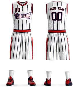 Conjuntos de Uniformes de Baloncesto sin Mangas Rojos PUFFIN SPORTS, 100% Poliéster, Antibacterianos, de Secado Rápido, Transpirables, Tallas Grandes, Personalizables para Equipos - Product Image 3