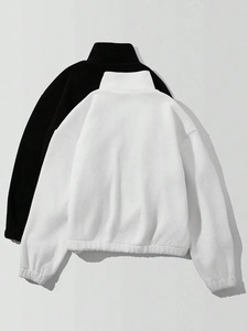 Sweat-shirt à capuche en polaire tendance, patchwork, surdimensionné, demi-zip, veste, manteau, personnalisé, 100% laine d'agneau, sweat-shirt pour homme - Product Image 3