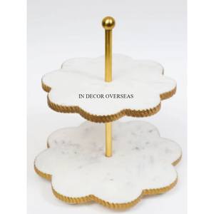 Gorgeous Look Luxurious Quality Metal High Grade Gold Plated <b>3</b> <b>Tier</b> <b>Cake</b> <b>Stand</b> With Black Color & Golden Flowers Design <b>Stand</b> - Product Image 5